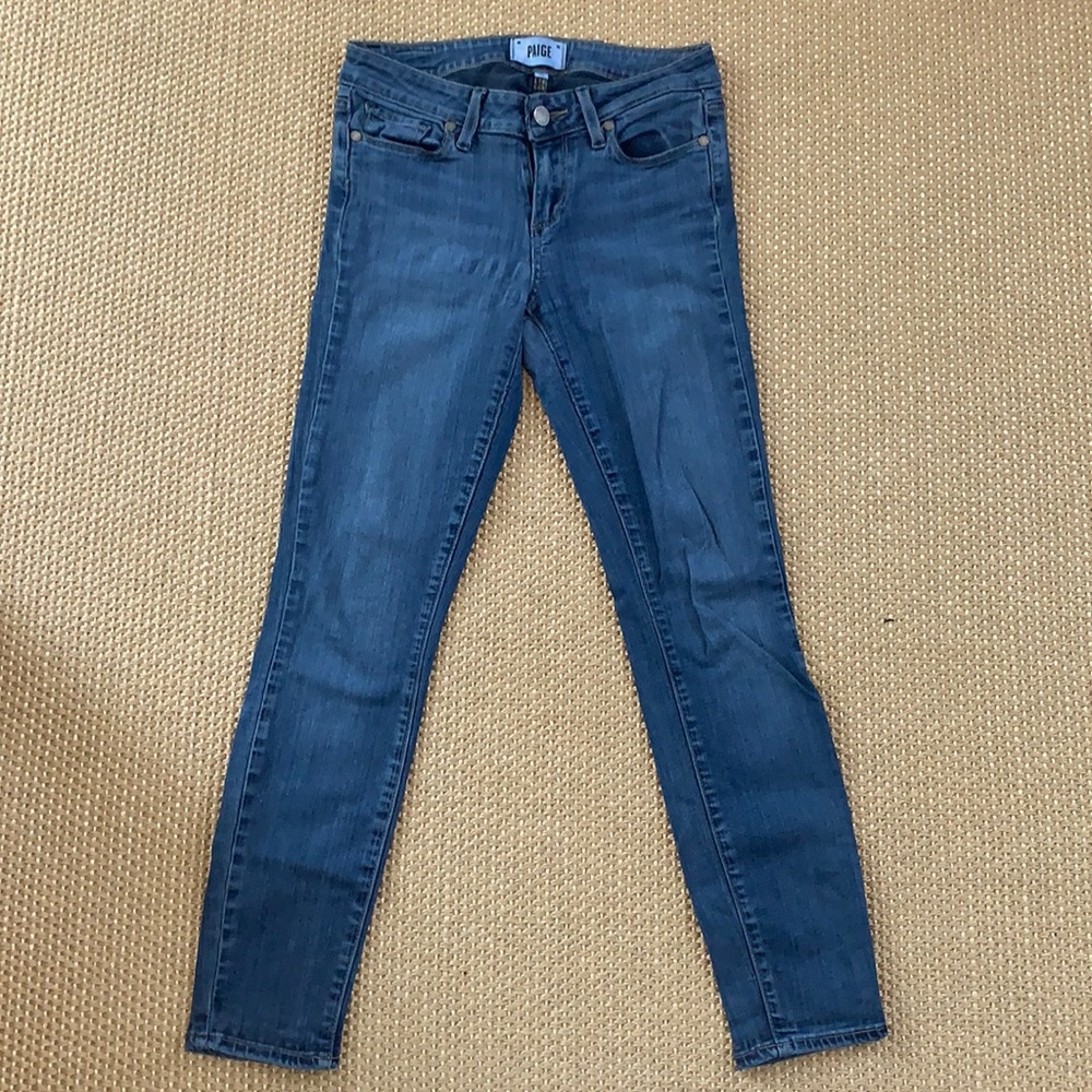 Paige Jeans. Size 26. Dark Wash, Ankle length. Good condition, good stretch.